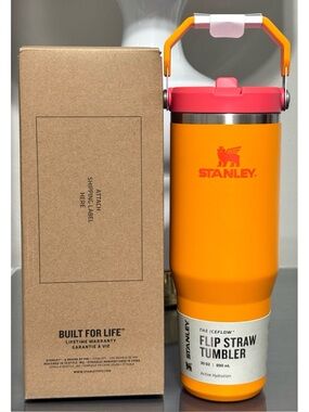Stanley Ice Flow Flip Straw Tumbler 30oz, GOLDENROD CORAL